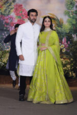 Bollywood Star Alia Bhatt Designer Neon Green Lehenga Choli