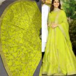 Bollywood Star Alia Bhatt Designer Neon Green Lehenga Choli