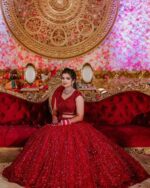 Red Sequence Lehenga with Heavy Sequence Work Design