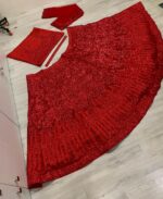 Red Sequence Lehenga with Heavy Sequence Work Design