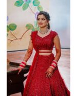 Red Sequence Lehenga with Heavy Sequence Work Design