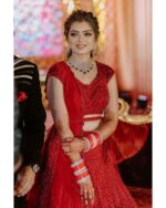 Red Sequence Lehenga with Heavy Sequence Work Design