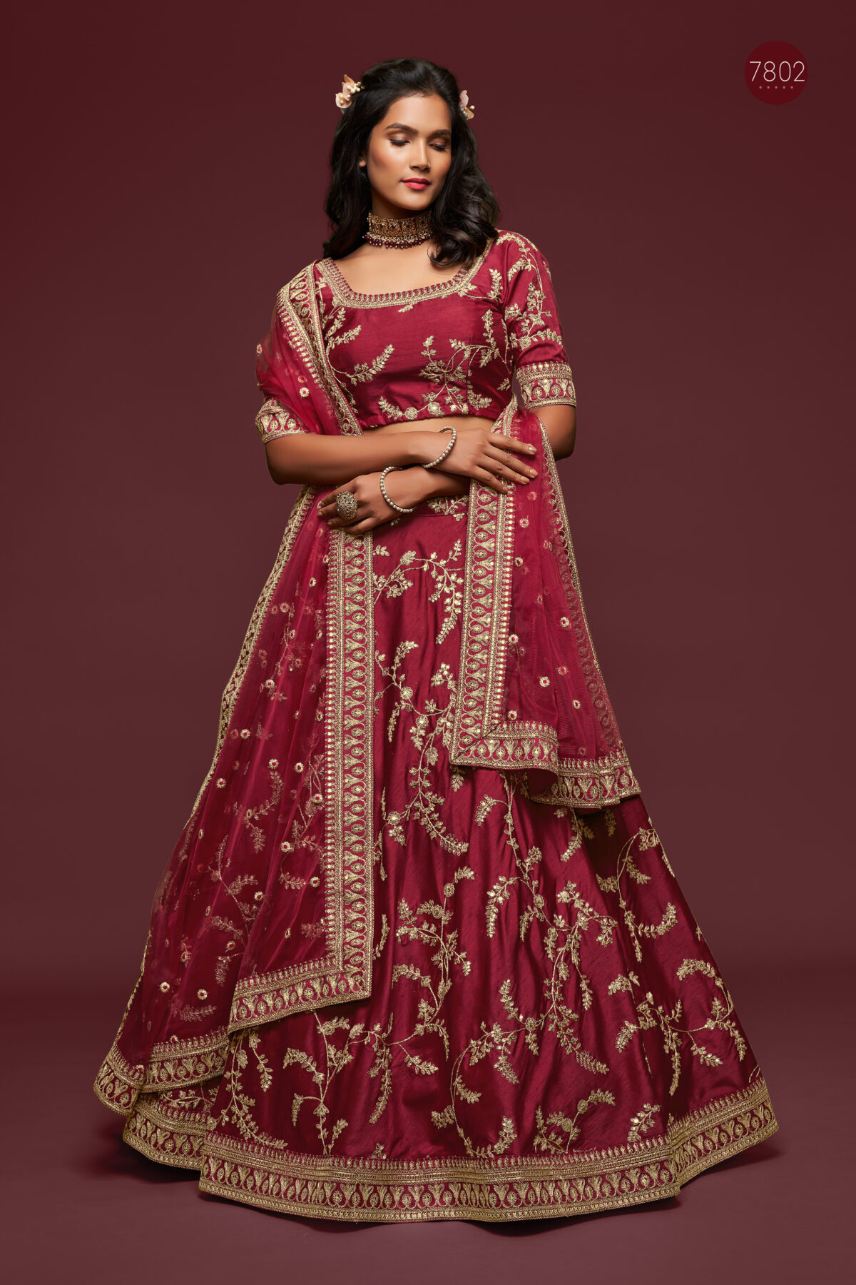 Maroon Art Silk Fabric Sequence Embroidery Work Lehenga-FDVEP7802MAROON (1) Maroon Art Silk Fabric Sequence Embroidery Work Lehenga