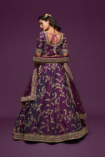 Purple Art Silk Fabric Sequence Embroidery Work Lehenga