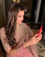 Stylish Beautiful Peach Soft Net With Heavy Sequence Work With Cancan Lehenga