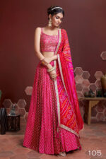 Great Pink Embroidery Pure Chinon Silk Party Wear Lehenga Choli