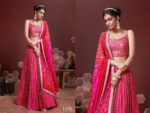 Great Pink Embroidery Pure Chinon Silk Party Wear Lehenga Choli