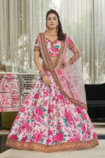 Rose Designer Light Pink Color Art Silk Fabric Digital Print Embroidery Diamond Work Lehenga-FDVEPCARNATIONS7516LIGHTPINK (2) Rose Designer Light Pink Color Art Silk Fabric Digital Print Embroidery Diamond Work Lehenga