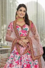 Rose Designer Light Pink Color Art Silk Fabric Digital Print Embroidery Diamond Work Lehenga-FDVEPCARNATIONS7516LIGHTPINK (3) Rose Designer Light Pink Color Art Silk Fabric Digital Print Embroidery Diamond Work Lehenga
