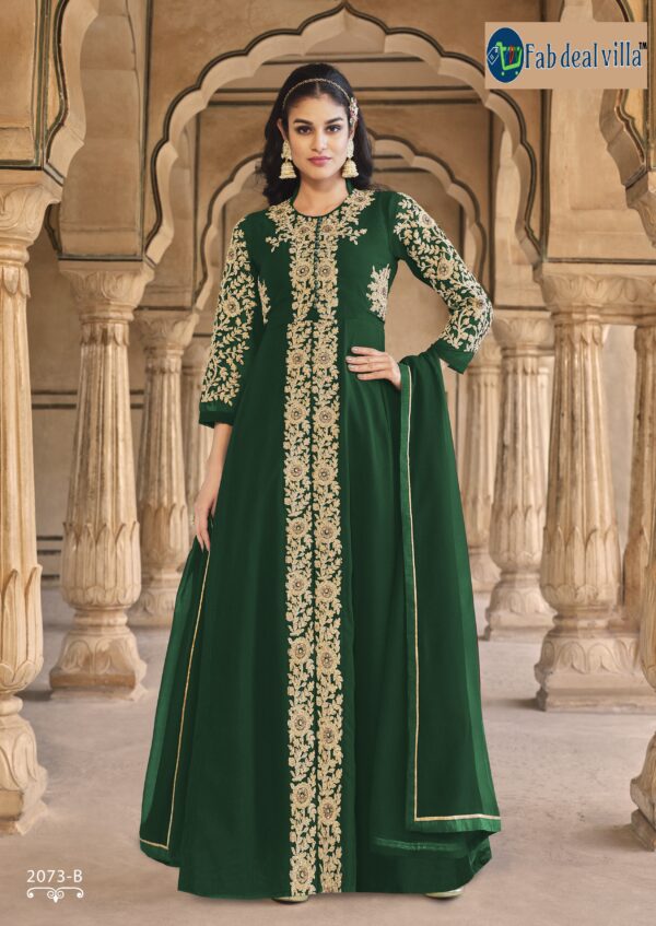 Green Color Real Georgette Embroidery With Stone Work Suit