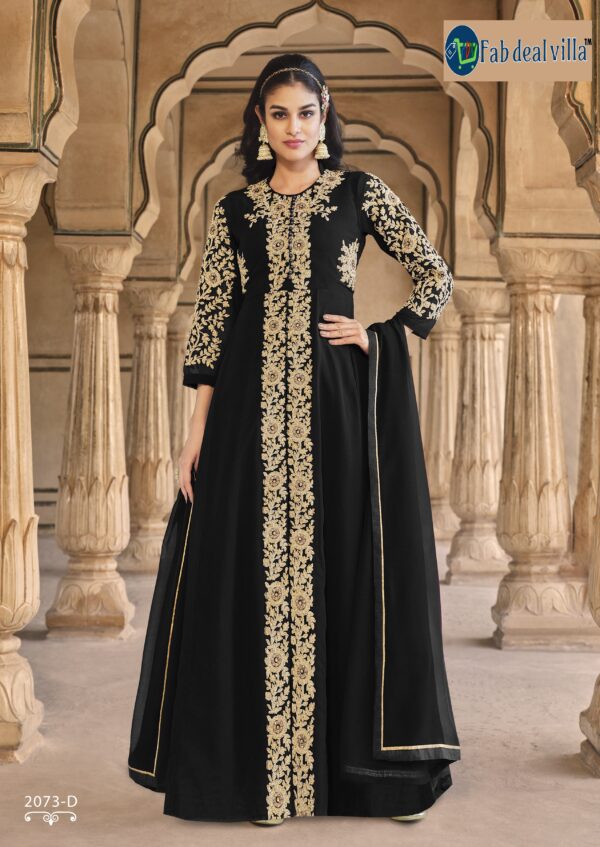 Black Color Real Georgette Embroidery With Stone Work Suit