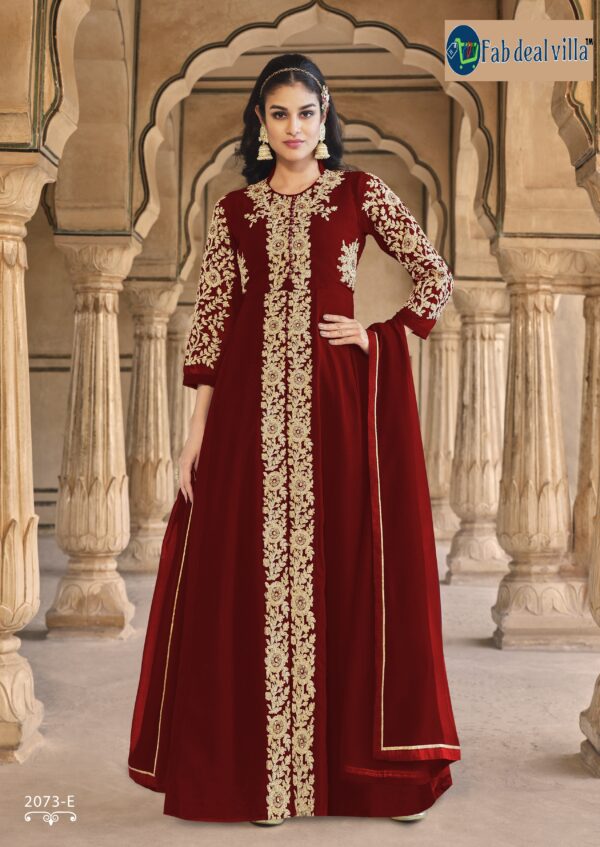 Red Color Real Georgette Embroidery With Stone Work Suit