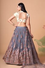 Grey Color Soft Net Fabric Sequence Embroidery With Mirror Work Lehenga-FDVEP7321GREY (7) Grey Color Soft Net Fabric Sequence Embroidery With Mirror Work Lehenga