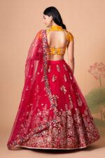 Rani Color Soft Net Fabric Sequence Embroidery With Mirror Work Lehenga-FDVEP7323RANI (6) Rani Color Soft Net Fabric Sequence Embroidery With Mirror Work Lehenga