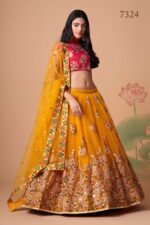 Yellow Color Soft Net Fabric Sequence Embroidery With Mirror Work Lehenga-FDVEP7324YELLOW (1) Yellow Color Soft Net Fabric Sequence Embroidery With Mirror Work Lehenga