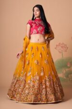 Yellow Color Soft Net Fabric Sequence Embroidery With Mirror Work Lehenga-FDVEP7324YELLOW (2) Yellow Color Soft Net Fabric Sequence Embroidery With Mirror Work Lehenga