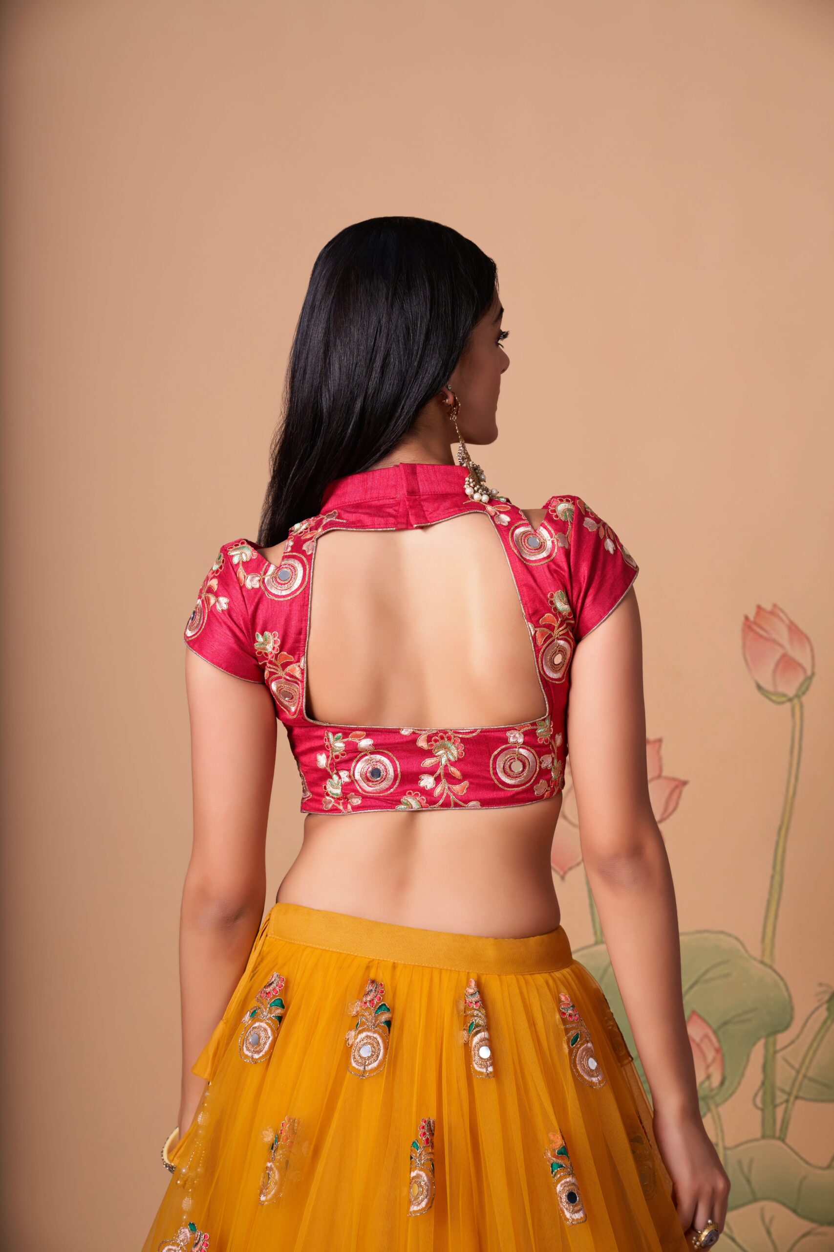 Yellow Color Soft Net Fabric Sequence Embroidery With Mirror Work Lehenga