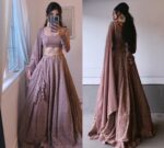 Chocolate Color Soft Georgette Fabric Lakhnawi Work Lehenga-FDVCL1102CHOCOLATE (1) Chocolate Color Soft Georgette Fabric Lakhnawi Work Lehenga