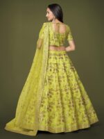 Neon Color Slub Silk Fabric Sequence With Embroidery Work Lehenga-FDVEP7816NEON (3) Neon Color Slub Silk Fabric Sequence With Embroidery Work Lehenga