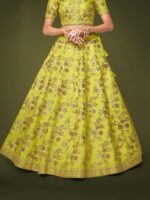 Neon Color Slub Silk Fabric Sequence With Embroidery Work Lehenga-FDVEP7816NEON (5) Neon Color Slub Silk Fabric Sequence With Embroidery Work Lehenga