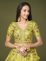 Neon Color Slub Silk Fabric Sequence With Embroidery Work Lehenga-FDVEP7816NEON (6) Neon Color Slub Silk Fabric Sequence With Embroidery Work Lehenga