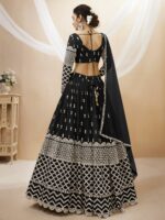 Black Color Georgette Fabric Sequence Work Lehenga