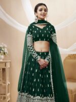Green Color Georgette Fabric Sequence Work Lehenga