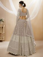 Grey Color Georgette Fabric Sequence Work Lehenga