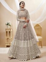 Grey Color Georgette Fabric Sequence Work Lehenga
