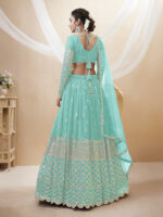 Sky Blue Color Georgette Fabric Sequence Work Lehenga