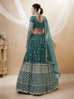 Teal Blue Color Georgette Fabric Sequence Work Lehenga