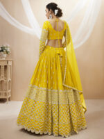 Yellow Color Georgette Fabric Sequence Work Lehenga