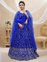 Blue Color Georgette Fabric Sequence Work Lehenga-FDVEP401BLUE (3) Blue Color Georgette Fabric Sequence Work Lehenga