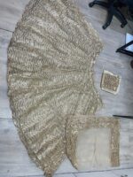 Designer Gold Color Soft Net Fabric With Sequence Work Lehenga Choli