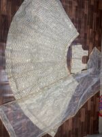 Gold Color Organza Silk Fabric Sequence Work Lehenga