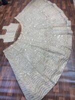 Gold Color Organza Silk Fabric Sequence Work Lehenga