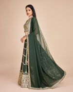 Green Color Faux Georgette Fabric Sequence With Thread Work Lehenga Choli