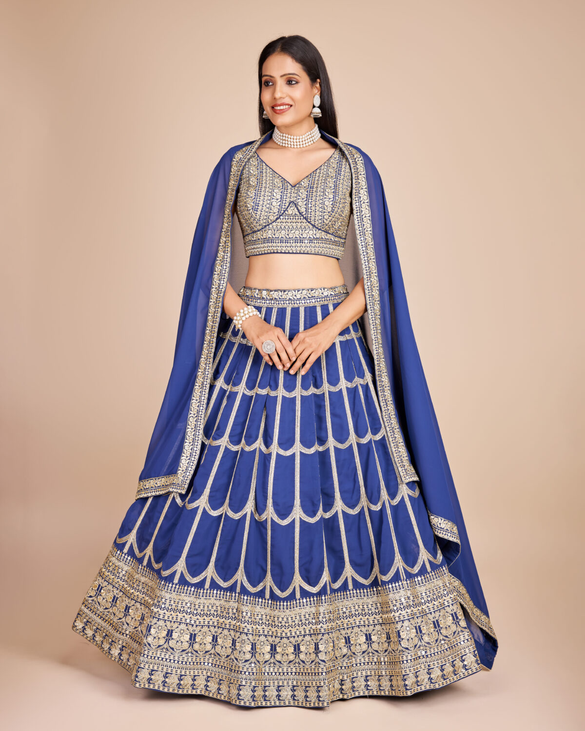 Light Blue Color Faux Georgette Fabric Sequence With Thread Work Lehenga Choli