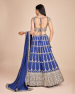 Light Blue Color Faux Georgette Fabric Sequence With Thread Work Lehenga Choli