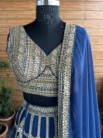 Light Blue Color Faux Georgette Fabric Sequence With Thread Work Lehenga Choli