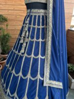 Light Blue Color Faux Georgette Fabric Sequence With Thread Work Lehenga Choli