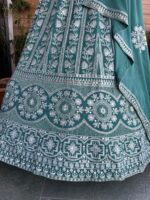 Mint Green Color Faux Georgette Fabric Sequence With Thread Work Lehenga Choli