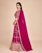 Rani Pink Color Faux Georgette Fabric Sequence With Thread Work Lehenga Choli