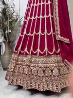 Rani Pink Color Faux Georgette Fabric Sequence With Thread Work Lehenga Choli