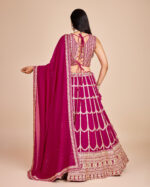 Rani Pink Color Faux Georgette Fabric Sequence With Thread Work Lehenga Choli