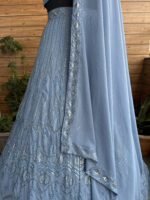 Sky Blue Color Faux Georgette Fabric Sequence Thread Work Lehenga Choli-FDVDZ2231SKYBLUE (3) Sky Blue Color Faux Georgette Fabric Sequence Thread Work Lehenga Choli
