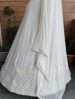 White Color Faux Georgette Fabric Sequence Thread Work Lehenga Choli-FDVDZ2230WHITE (10) White Color Faux Georgette Fabric Sequence Thread Work Lehenga Choli