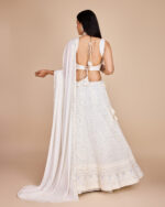 White Color Faux Georgette Fabric Sequence Thread Work Lehenga Choli White Color Faux Georgette Fabric Sequence Thread Work Lehenga Choli