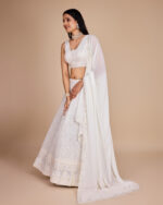 White Color Faux Georgette Fabric Sequence Thread Work Lehenga Choli White Color Faux Georgette Fabric Sequence Thread Work Lehenga Choli
