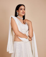 White Color Faux Georgette Fabric Sequence Thread Work Lehenga Choli White Color Faux Georgette Fabric Sequence Thread Work Lehenga Choli